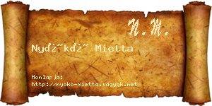 Nyókó Mietta névjegykártya